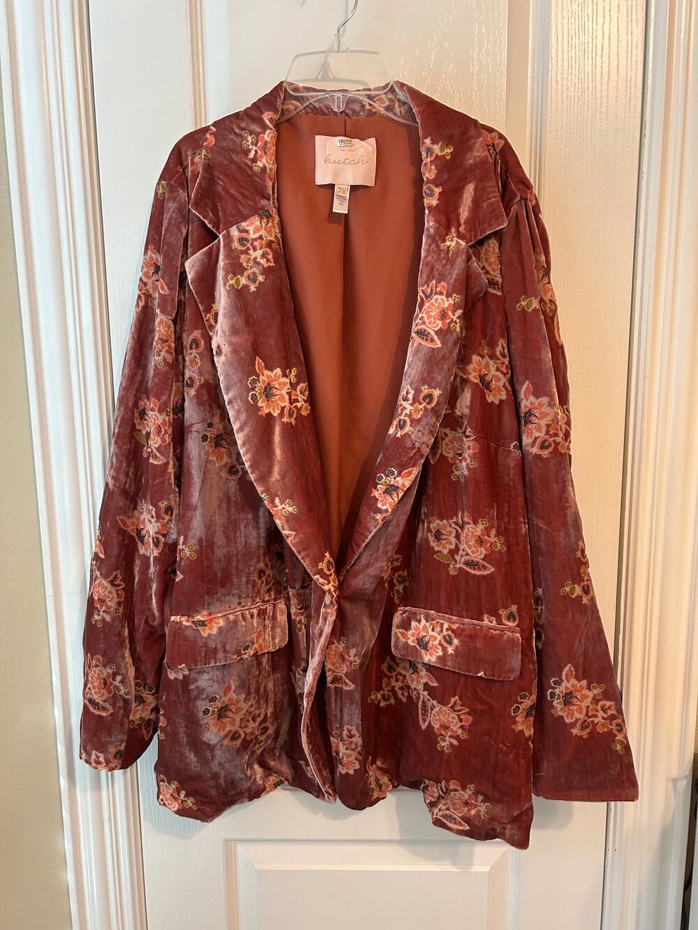 Hutch Floral Burnout Velvet Blazer 2XL